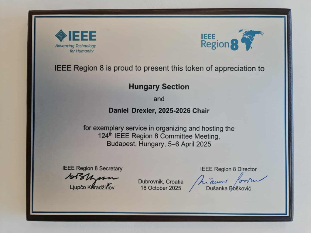 Recognition of the Hungary Section Team by IEEE Region 8